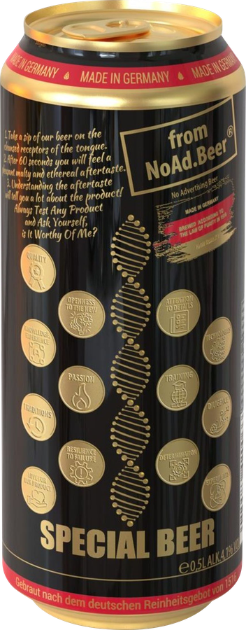 Пиво светлое NOAD BEER SPECIAL BEER фильтрованное пастеризованное 4,1%, 0.5л, предпросмотр