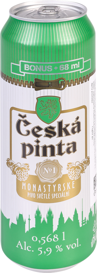 Пиво светлое CESKA PINTA №1 MONASTYRSKE фильтрованное пастеризованное 5,9%, 0.568л, превью