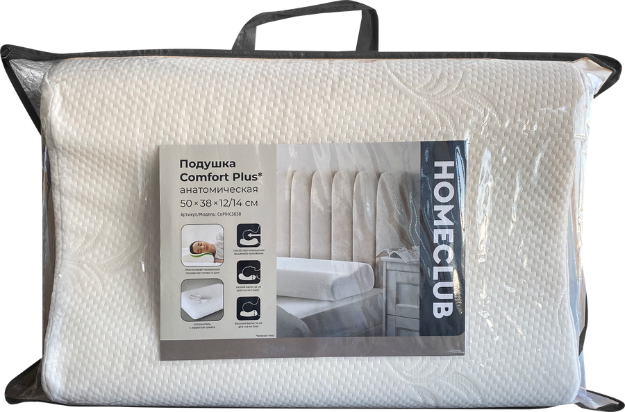 Подушка анатомическая HOMECLUB Comfort Plus 50x38x12/14см, Арт. 
CoPlHC5038, превью