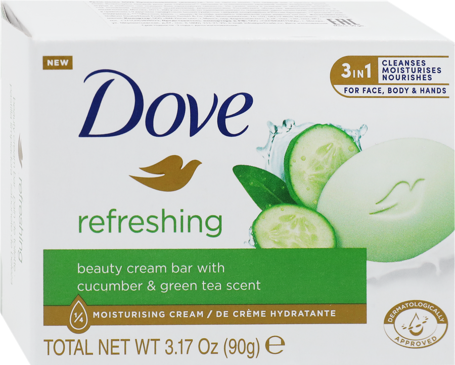 Крем-мыло DOVE Прикосновение свежести Огурец, 90г, предпросмотр