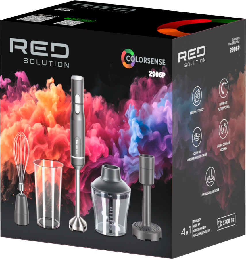 Блендер RED SOLUTION COLORSENSE 2906P, 800Вт–1200Вт, предпросмотр