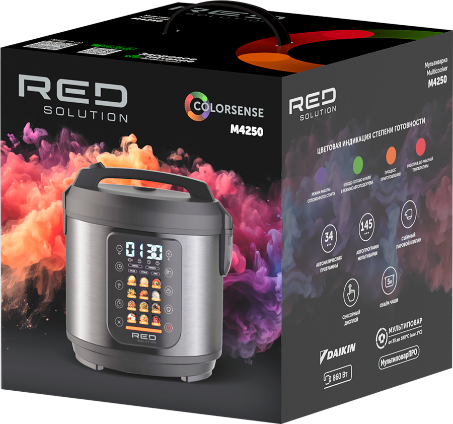 Мультиварка RED SOLUTION COLORSENSE M4250, 860Вт, предпросмотр