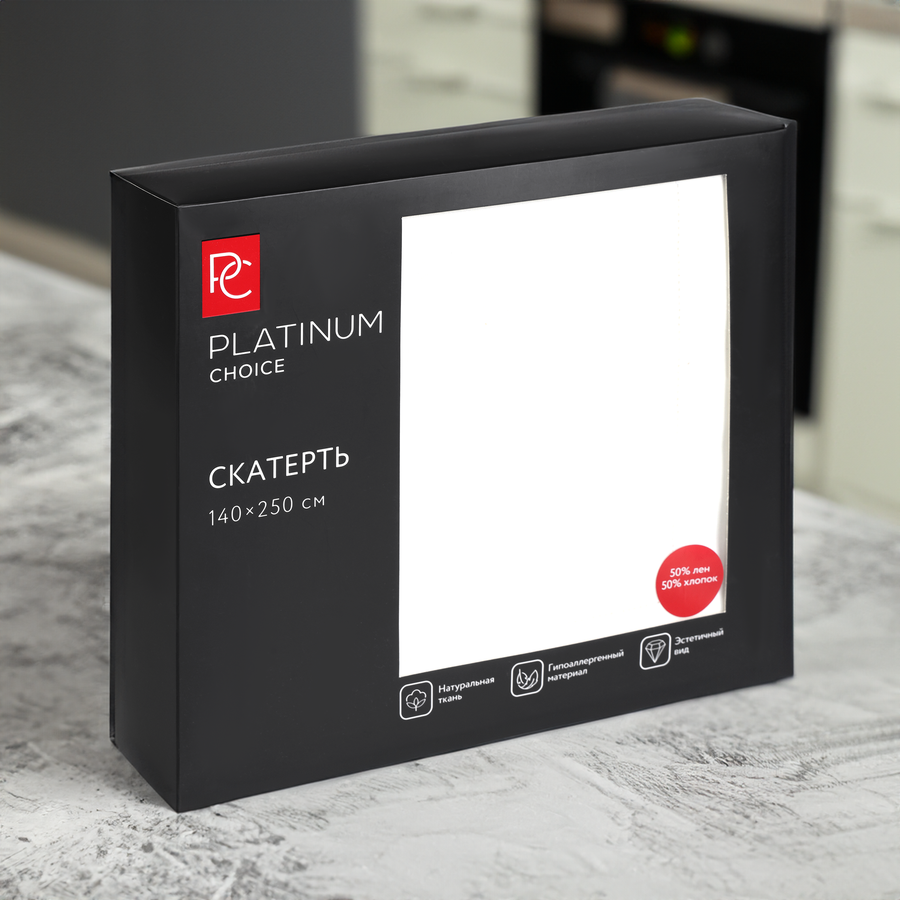 Скатерть PLATINUM CHOICE 140х250см, с ажуром, Арт. ТС-HL-1425, превью