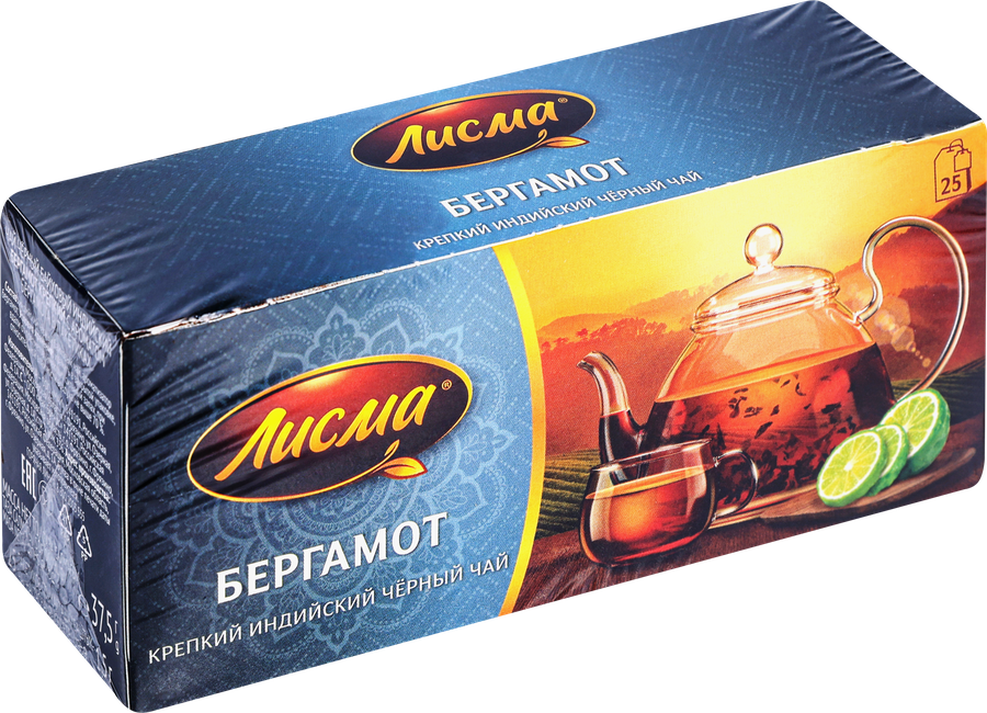Чай черный ЛИСМА Бергамот крепкий, 25пак, превью