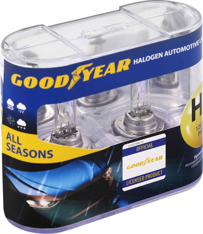 Лампа галогенная автомобильная GOODYEAR All seasons Н7 12V 55W PX26d, 2шт, предпросмотр