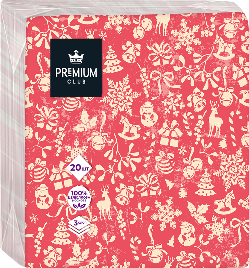 Салфетки бумажные PREMIUM CLUB Игрушки 3-слоя, 33х33см, 20шт, предпросмотр