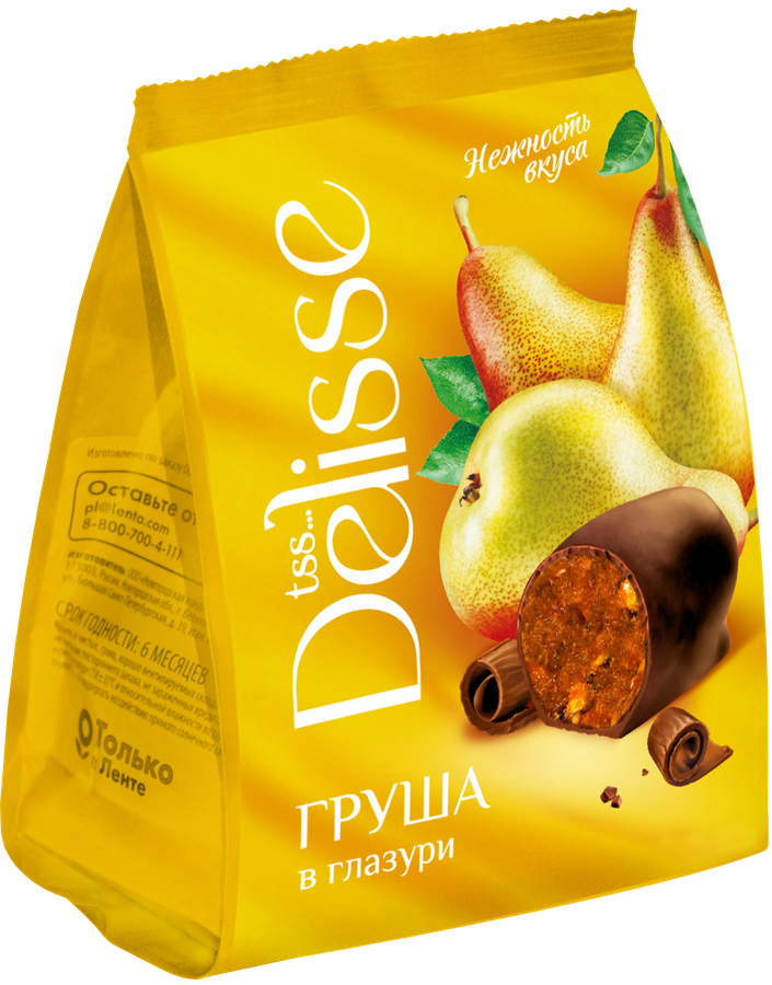 Конфеты DELISSE Груша в глазури, 200г, предпросмотр