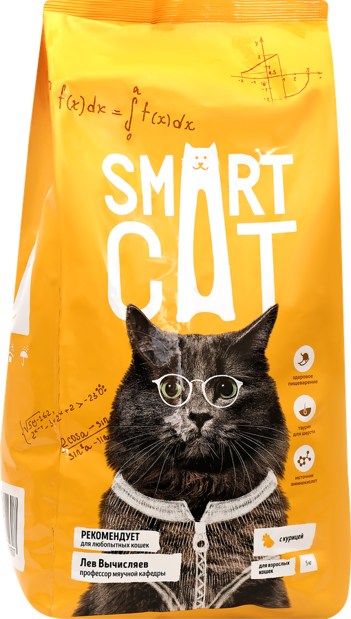 Корм сухой для кошек SMART CAT с курицей, для стерилизованных, 5кг, превью