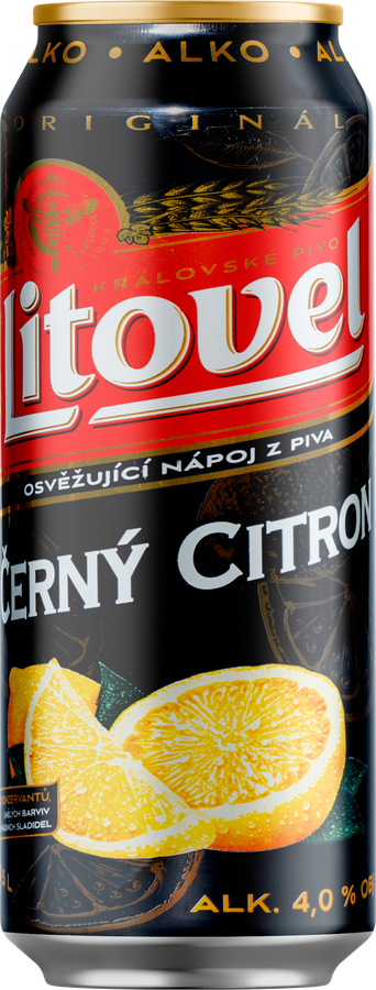 Напиток пивной LITOVEL Cerny Citron пастеризованный 4%, 0.5л, превью