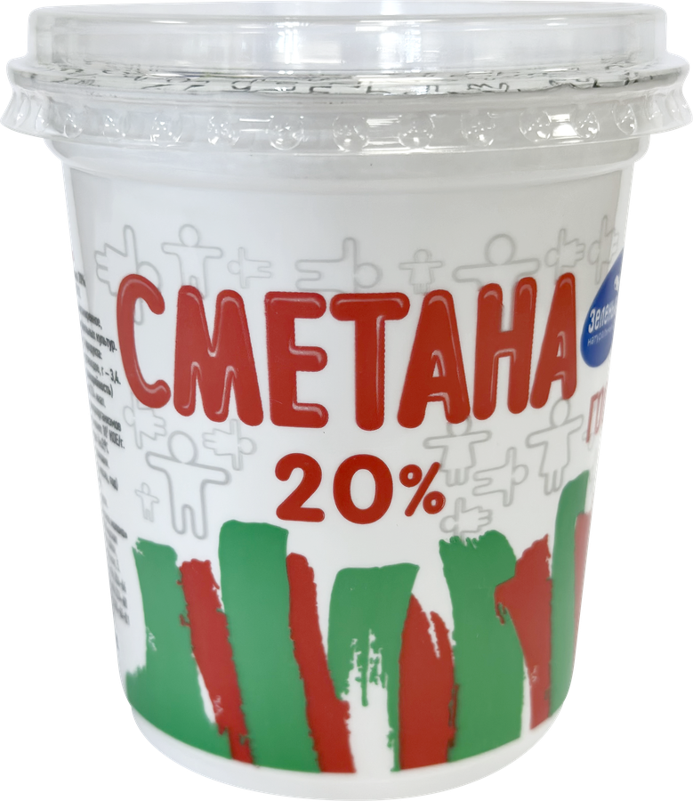 Сметана ЗЕЛЕНЫЙ ЛУГ 20%, без змж, 300г, превью
