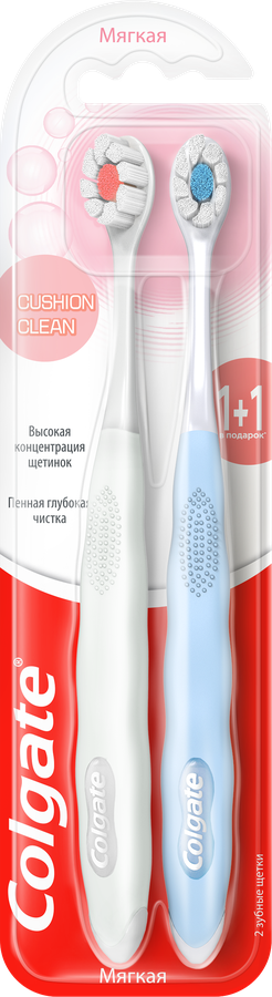 Зубная щетка COLGATE Cushion Clean, мягкая, 2шт, превью