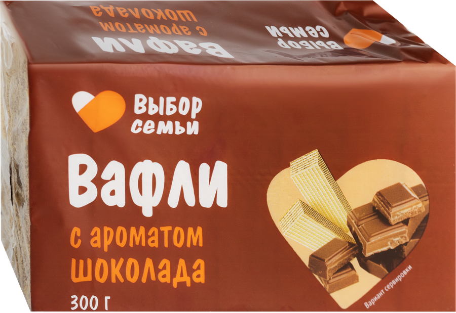 Вафли ВЫБОР СЕМЬИ с ароматом шоколада, 300г, предпросмотр