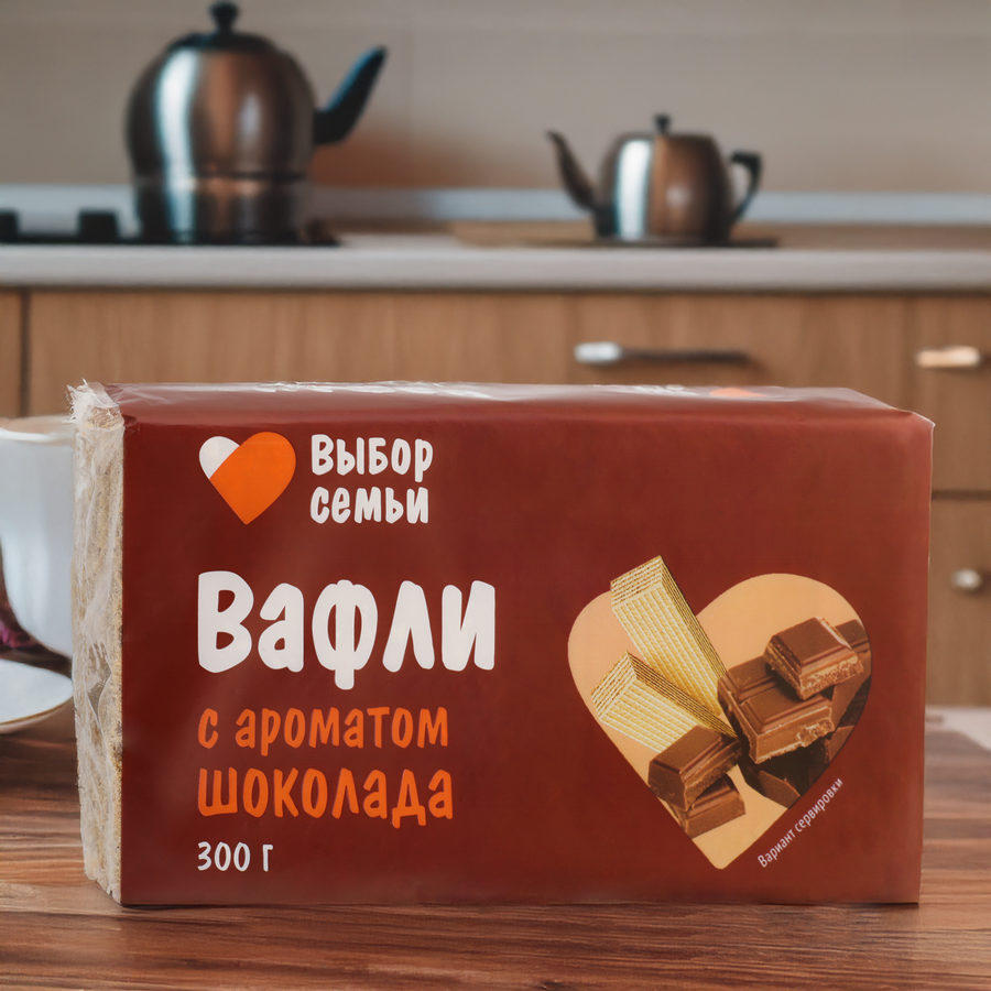 Вафли ВЫБОР СЕМЬИ с ароматом шоколада, 300г, предпросмотр