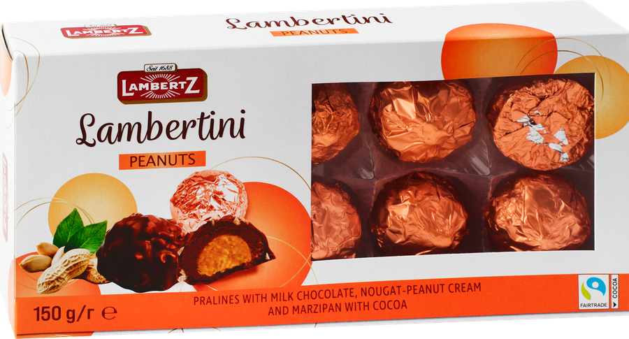 Конфеты LAMBERTZ Lambertini Peanuts, пралине, 150г, предпросмотр
