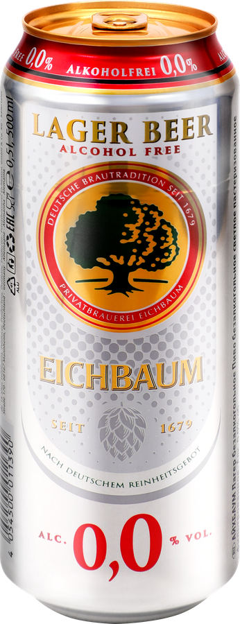 Пиво безалкогольное светлое EICHBAUM Lager Alkoholfrei пастеризованное фильтрованное, 0.5л, превью