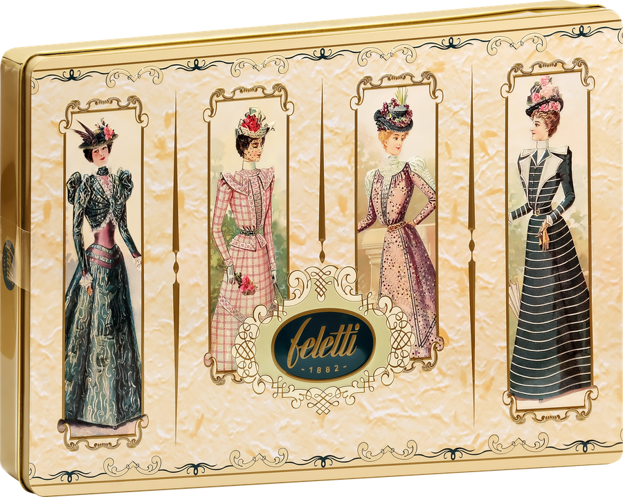 Конфеты FELETTI Latta Dame, пралине из молочного и темного шоколада, 300г, предпросмотр