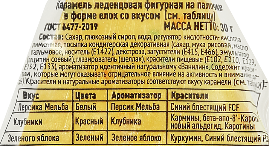 Карамель ЛЕДЕНЦОВАЯ СТРАНА Елочка, на палочке, 30г, превью