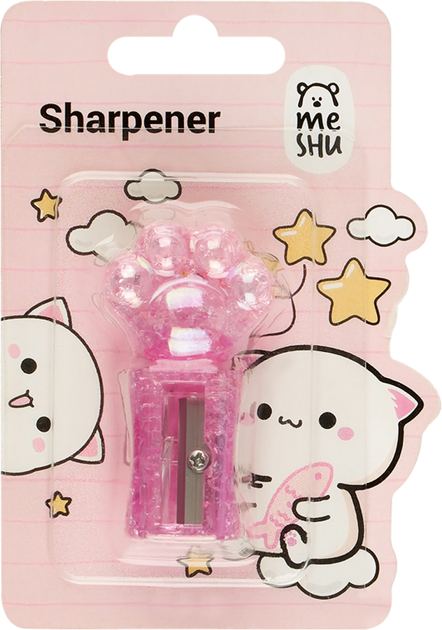 Точилка MESHU Cute paw, 1 отверстие, в ассортименте, превью