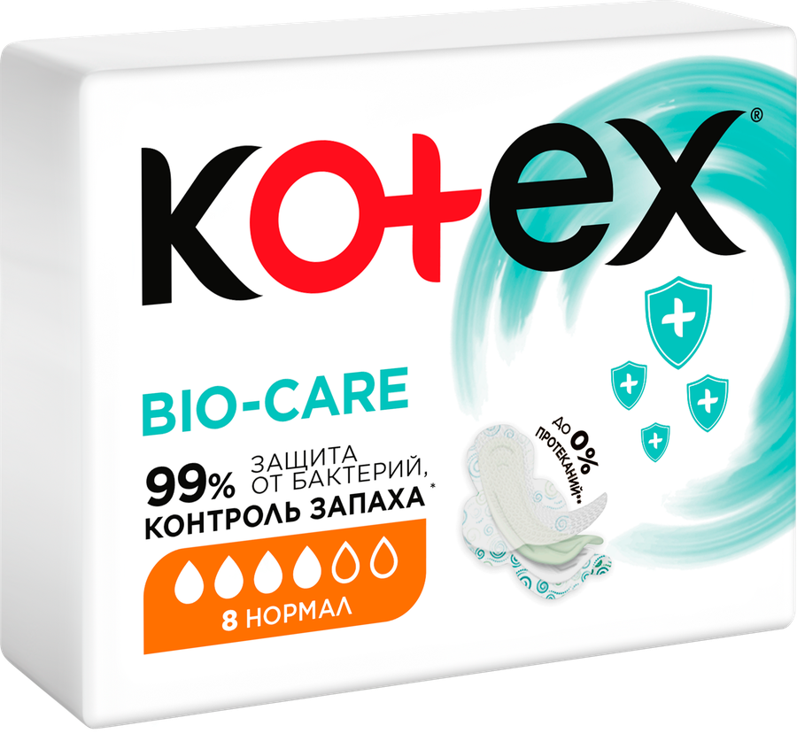 Прокладки гигиенические KOTEX Bio-Care Normal, 8шт, превью