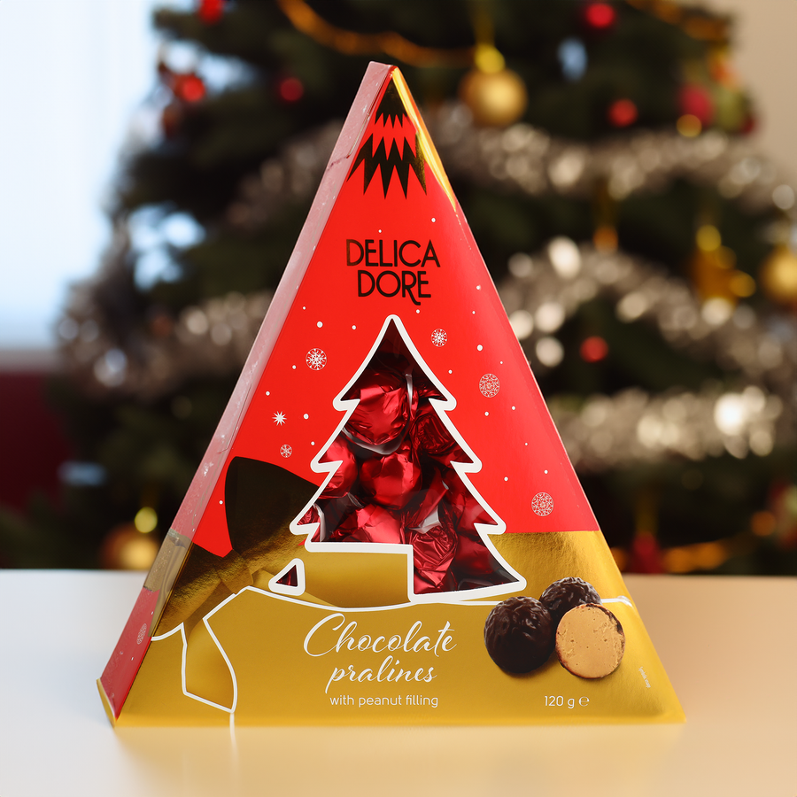Пралине из шоколада DELICADORE с арахисовой начинкой, 120г, превью