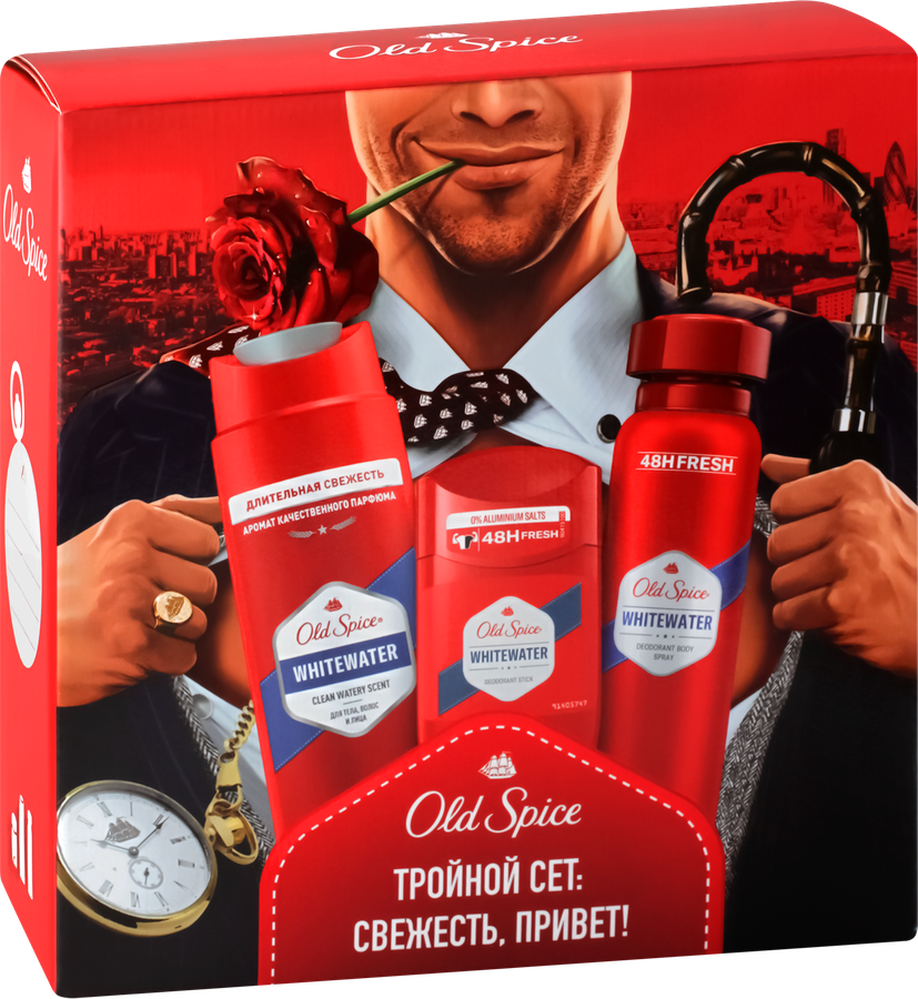 Набор подарочный OLD SPICE Аэрозольный дезодорант, 150мл+Твердый дезодорант, 50мл+Гель для душа и шампунь, 250мл, превью