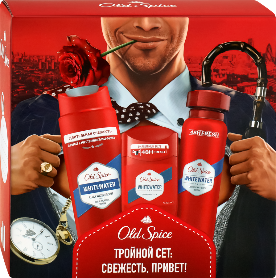 Набор подарочный OLD SPICE Аэрозольный дезодорант, 150мл+Твердый дезодорант, 50мл+Гель для душа и шампунь, 250мл, превью