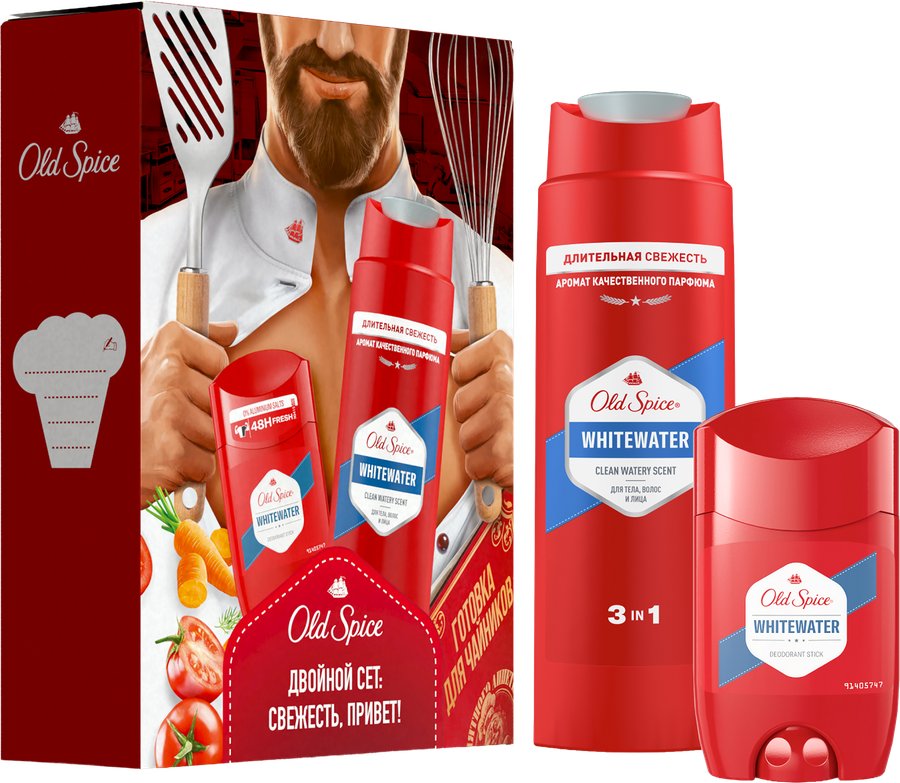 Набор подарочный OLD SPICE WhiteWater Дезодорант твердый, 50мл+Гель для душа+шампунь, 250мл, превью