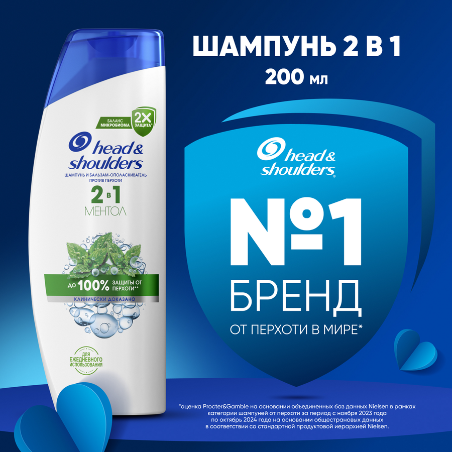 Набор подарочный HEAD&SHOULDERS Шампунь и бальзам Ментол 2в1, 200мл+Гель для душа+шампунь Captain 2в1, 250мл, предпросмотр