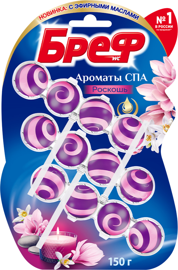 Туалетный блок БРЕФ Ароматы СПА Роскошь 150г, 3шт, предпросмотр