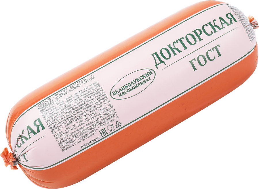 Колбаса вареная МК ВЕЛИКОЛУКСКИЙ Докторская ГОСТ, весовая, предпросмотр