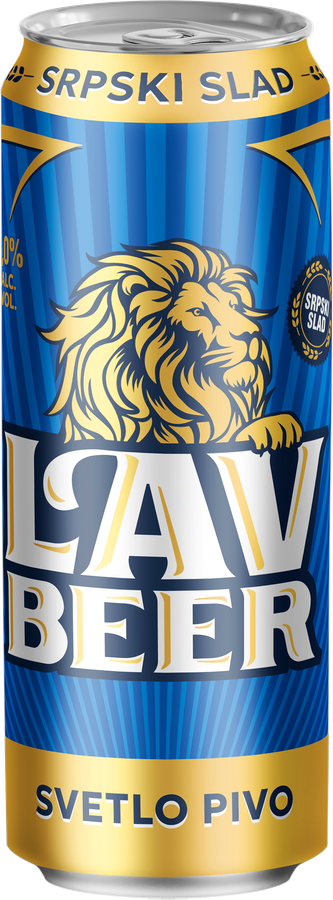 Пиво светлое LAV Beer пастеризованное 5,0%, 0.45л, превью