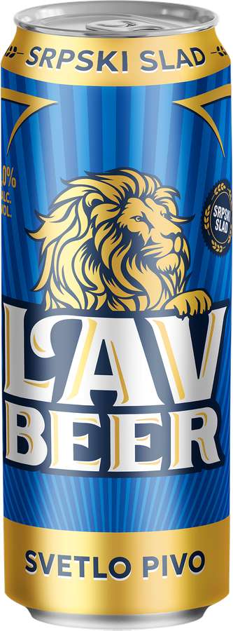 Пиво светлое LAV Beer пастеризованное 5,0%, 0.45л, предпросмотр