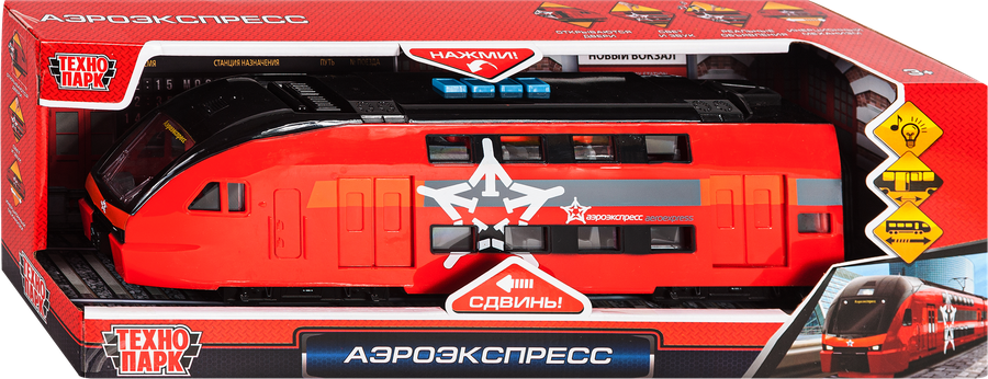 Игрушка ТЕХНОПАРК Электропоезд/Аэроэкспресс, пластик 30см, со световыми и звуковыми эффектами, в ассортименте, превью