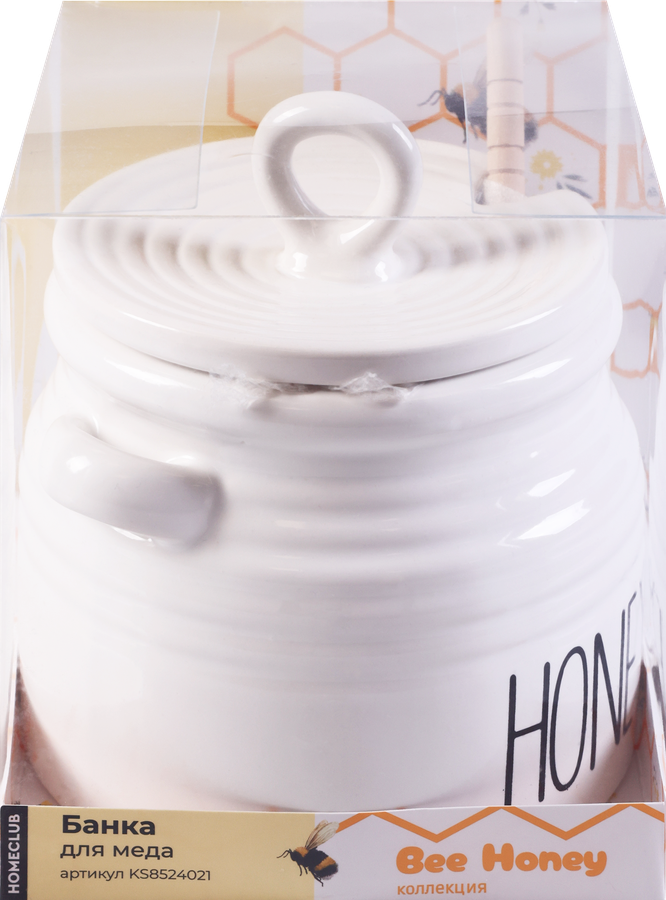Банка для меда HOMECLUB Honey керамика, 500мл, Арт. KS8524021, предпросмотр