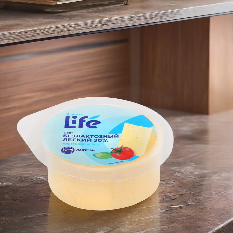 Сыр ЛЕНТА LIFE Легкий безлактозный 30%, без змж, 400г, предпросмотр