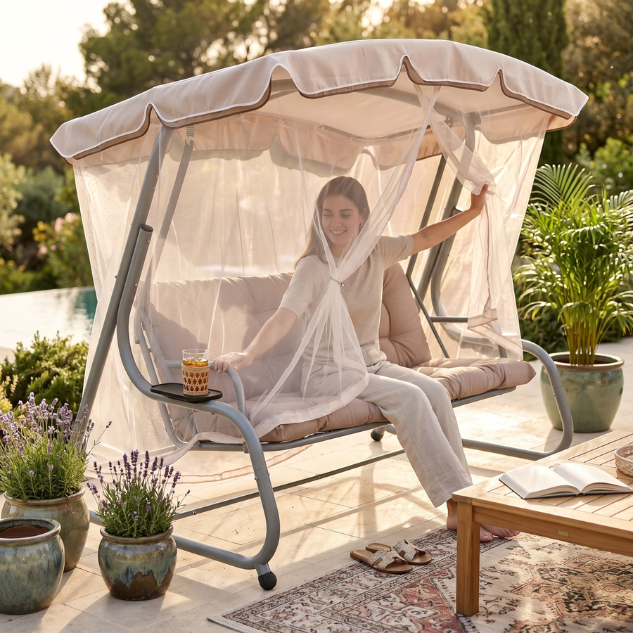 Качели 3-х местные GIARDINO CLUB 220х130х175см, Арт. YLX-4026A, предпросмотр
