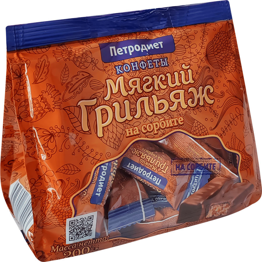 Конфеты ПЕТРОДИЕТ Мягкий грильяж, на сорбите, 200г, предпросмотр
