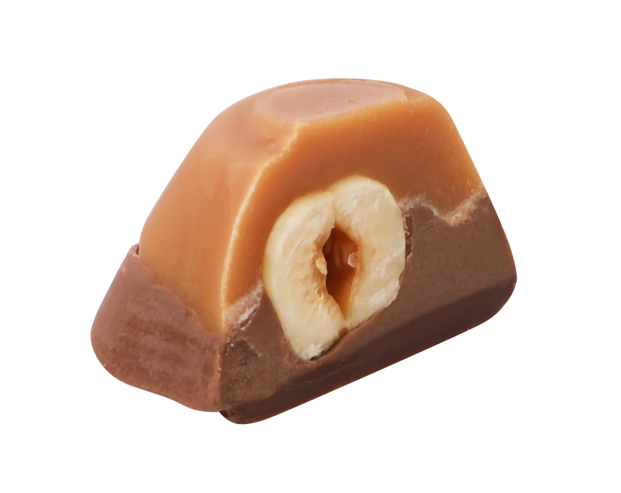 Конфеты SOLEN Milango amber с фундуком, карамельной нугой и молочным шоколадом, 125г, превью
