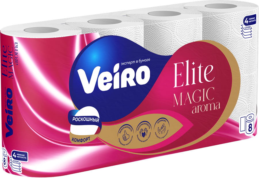 Бумага туалетная VEIRO Elite Extra 4-слоя, 8шт, превью