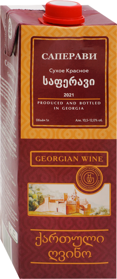 Вино SAPERAVI ординарное сортовое красное сухое, 1л, предпросмотр
