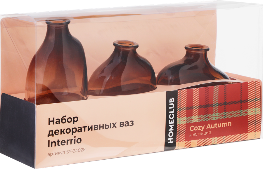 Набор декоративных ваз HOMECLUB Interrio, стекло, Арт. SY-24028, предпросмотр