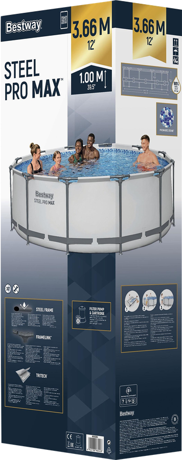 Бассейн каркасный BESTWAY Steel Pro Max 366х100см 9150л, Арт. 56260, превью
