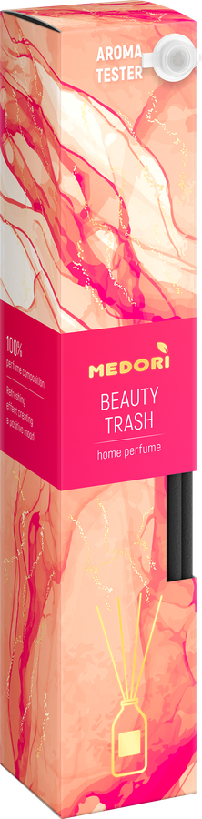 Аромадиффузор MEDORI Beauty Trash, с микрофибровыми палочками, с пробником, 50мл, предпросмотр