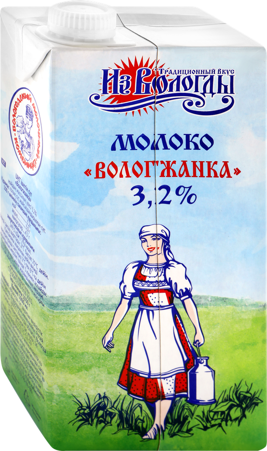 Молоко ультрапастеризованное ВОЛОГЖАНКА 3,2%, без змж, 1000мл, предпросмотр