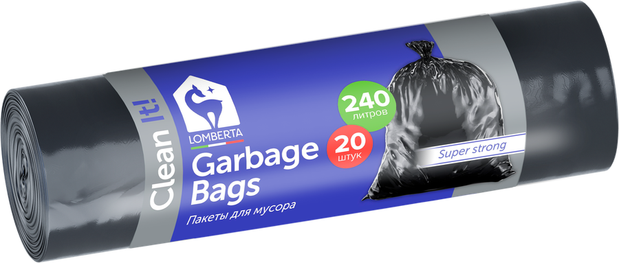 Пакет для мусора LOMBERTA 90x130см, 240л, Арт. 555659, 20шт, предпросмотр