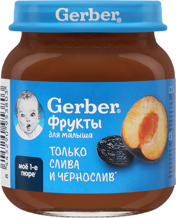 Пюре фруктовое GERBER Слива и чернослив, с 5 месяцев, 125г, предпросмотр