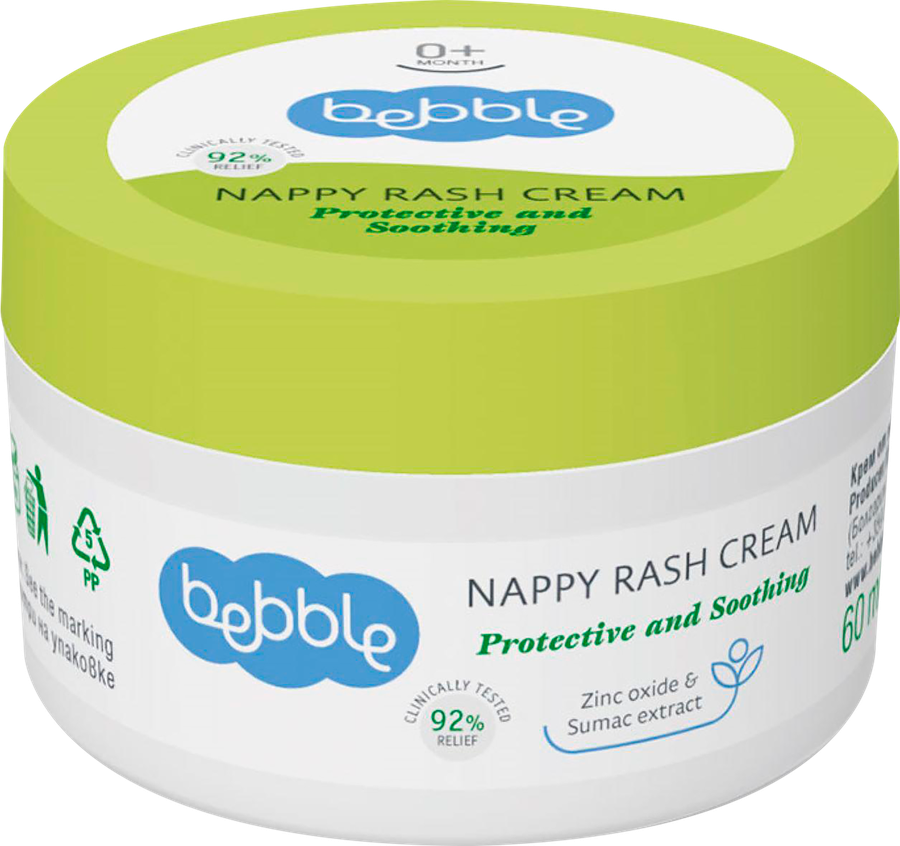 Крем детский BEBBLE Nappy Rash Cream от опрелостей и кожных раздражений, 0+, 60мл, предпросмотр