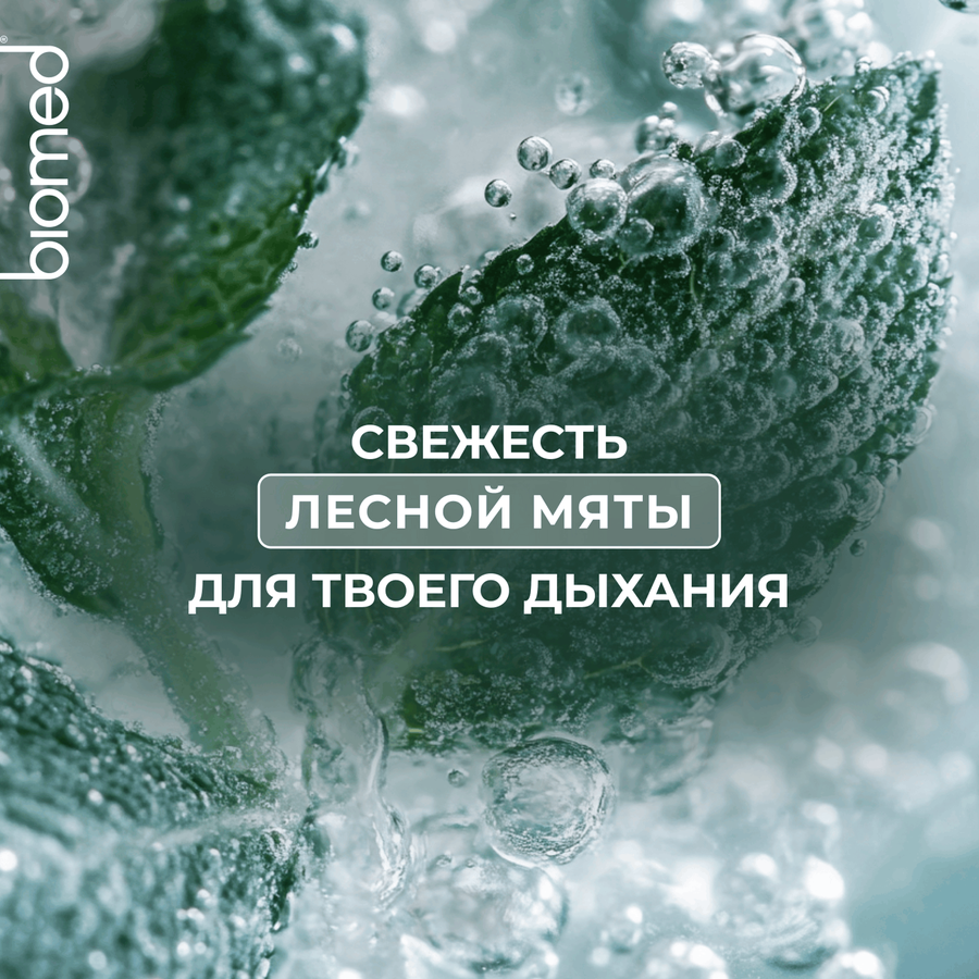 Зубная паста BIOMED Healthywhite Защита от кариеса Лесная мята, 65г, предпросмотр