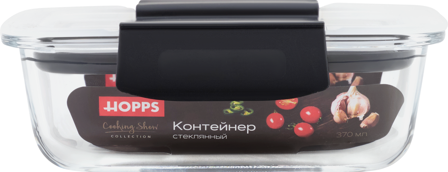 Контейнер HOPPS Cooking Show, стеклянный, с герметичной крышкой, 370мл, Арт. SK370/18, предпросмотр