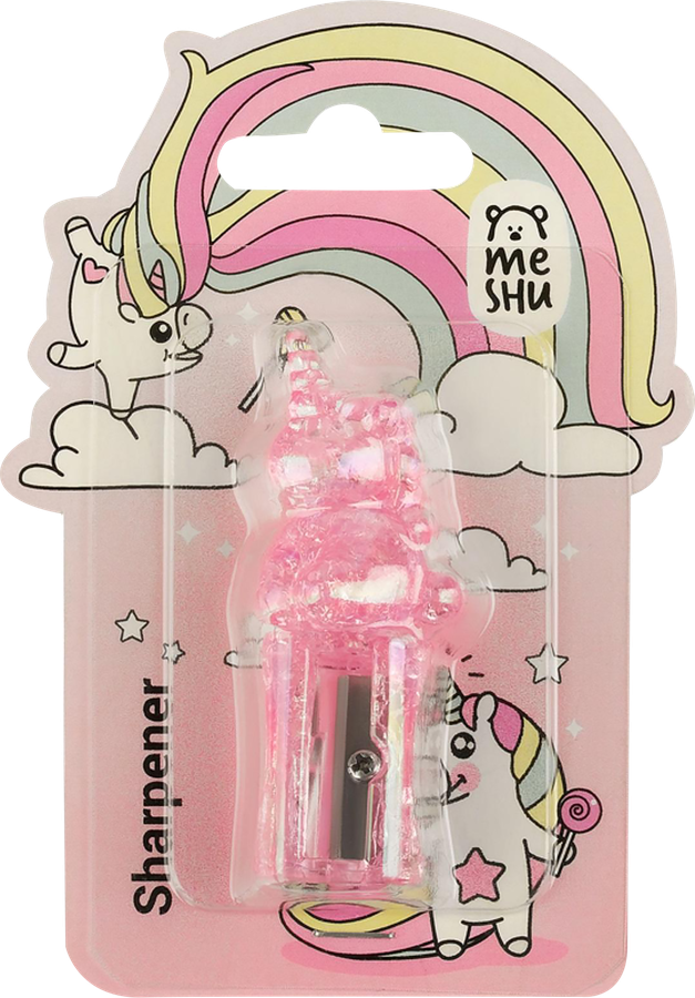Точилка MESHU Cute unicorn пластиковая, 1 отверстие, в ассортименте, предпросмотр